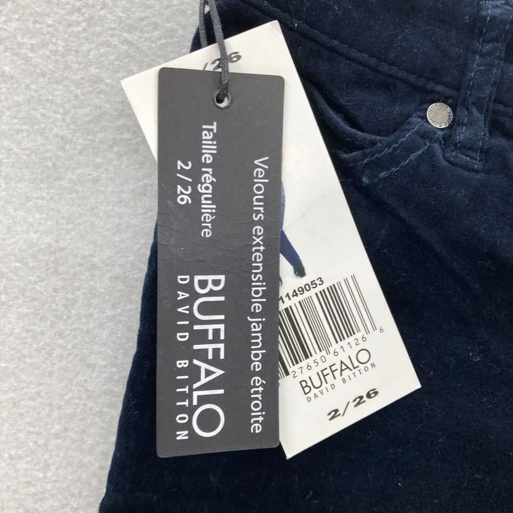 Buffalo David Bitton Marvel‎ Velvet Skinny Ankle Pants Women's 2/26 Blue Stretch - Picture 4 of 13